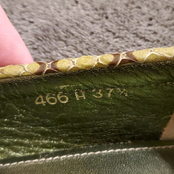 Prada Lime Green Snakeskin Almond Toe Loafers 37.5 - Picture 10 of 15